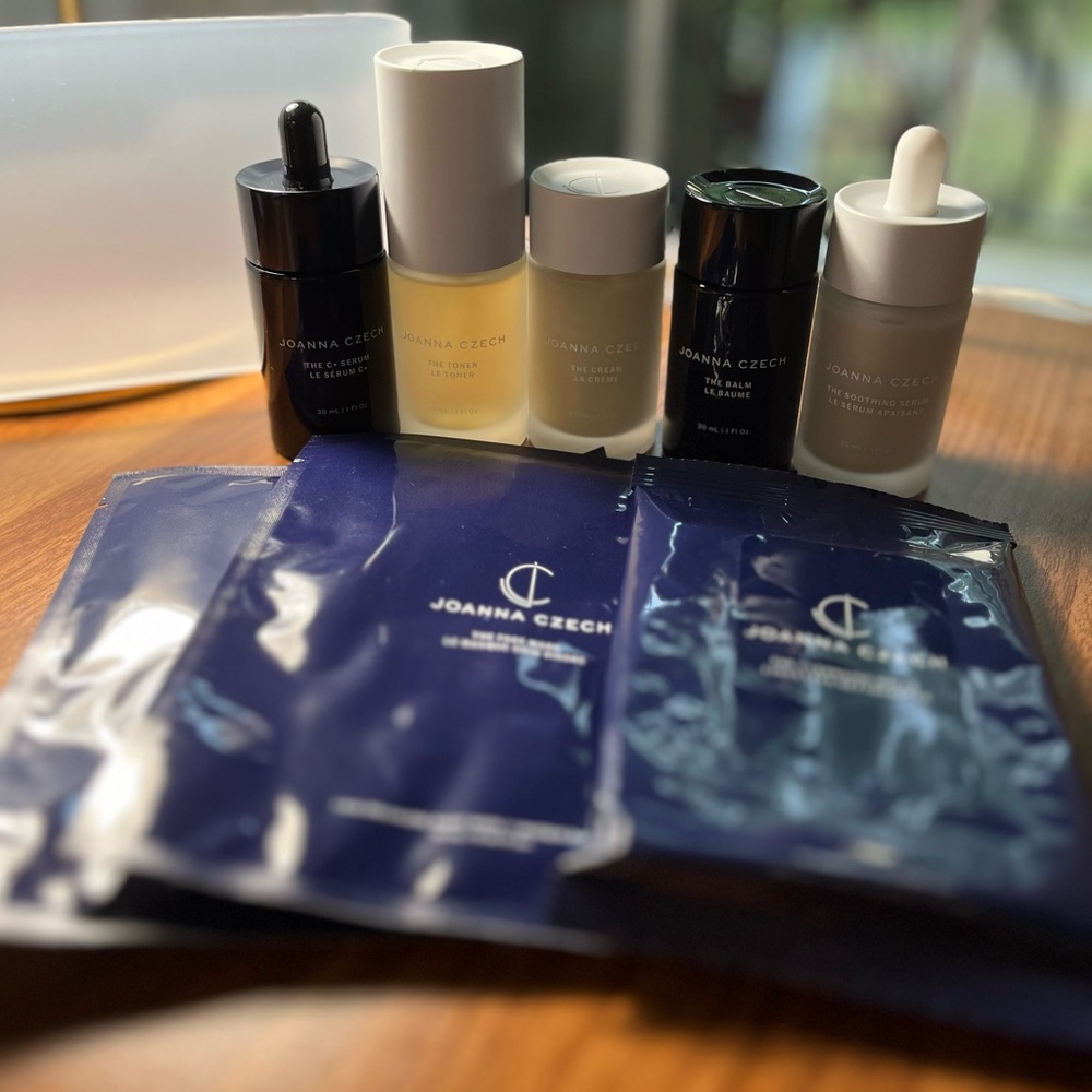 Joanna Czech The Kit 9 piece luxury skincare set Travel bag balm serum, toner